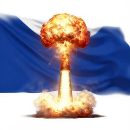 next nuclear bomb explosion near country flag