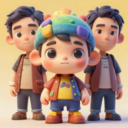 cuddly colourful caricature - 3 d vfx art - of cute, art style by zdzisaw beksinski, tadanori yoko & hsiao - ron cheng, character concept art, unreal engine render, digital illustration, sharp, intricate detail, volumetric light, ray tracing, soft light, claymation style, symmetric, acrylic on canvas, pinterest, artstation, beh