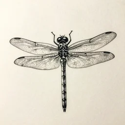 biomechnical detailed dragonfly tattoo stencil