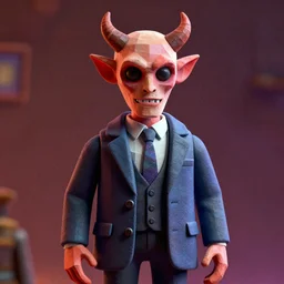 crazy glitchy buggy stylish strange low poly render of claymation 3 d handsome soulless lifeless psychopathic single demon model in a suit, 1 9 9 8, portrait featured on artstation, cgsociety, unreal engine, volumetric lighting, rtx on, vibrant, grainy, vhs footage still, intricately detailed, award - winning, atmospheric, ambient, symbolic, artistic
