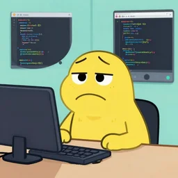 wiggles unhappy about coding