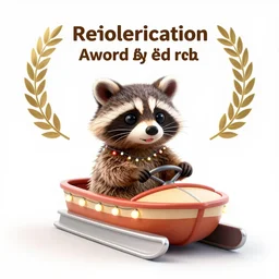cute and funny, racoon driving a tiny pontoon boat with party lights, ratfink style by ed roth, centered award winning watercolor pen illustration, isometric illustration by chihiro iwasaki, edited by craola, tiny details by artgerm and watercolor girl, symmetrically isometrically centered