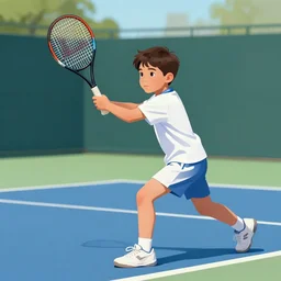 digital art of anatomically correct kids playing tennis by quino