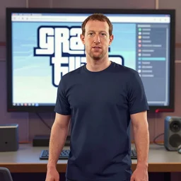 mark zuckerberg posing on a gta load screen