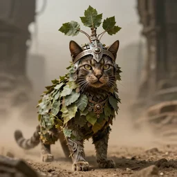 lomography shot of a realistic cataphract fierce tree made of leaves, headdress, depth of field, dusty, dramatic light, dystopian environment, intricate, highly detailed, artstation, sharp focus, artgerm