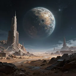 scifi space landscape, concept art, trending on, volumetric lighting, epic composition