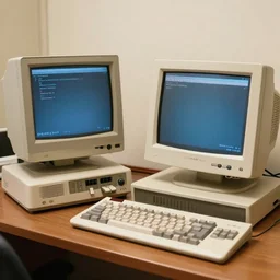 an old fashioned computerized system compared to a modern day version