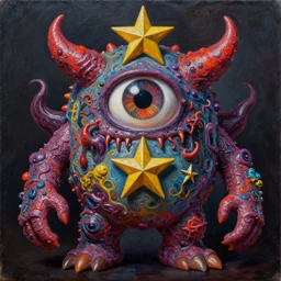 intricate five star toxic sludge monster portrait by pablo picasso, oil on canvas, hdr, high detail, photo realistic, hyperrealism, matte finish, high contrast, 3 d depth, centered, masterpiece, award - winning, vivid and vibrant colors, enhance light effect, enhanced eye detail, artstationhd