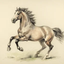 a galloping wild horse, side view, gestural-pencil-study by george-stubbs da-vinci disney