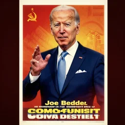 joe biden as a communist soviet style propaganda poster