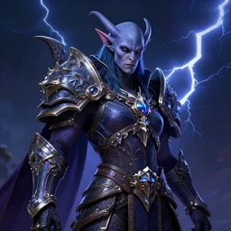 portrait of night elf warden world warcraft, halo cinematic lightning wallpaper extremely detailed sharpfocus, intricate, elegant, highly detailed, ray tracing, digital painting, artstation, concept art, smooth, sharp focus, illustration, art by artgerm and greg rutkowski and frank frazetta, 8 k