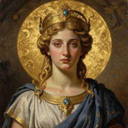 majestic gracious regal goddess mater theia portrait, ancient greece, atmospheric lighting, painted, intricate, volumetric lighting, beautiful, rich deep colours masterpiece, golden hour, golden ratio, sharp focus, ultra detailed, by leesha hannigan, ross tran, thierry doizon, kai carpenter, ignacio fernandez rios