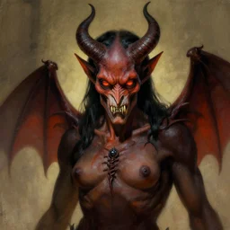 A portrait of a demon by Wayne Barlowe