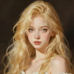 a blond girl drawn by firolian of pixiv