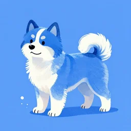 犬 の 描 画, blue