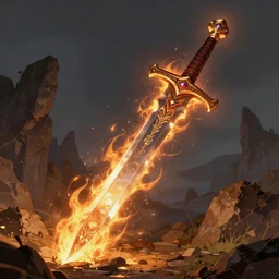 fire sword, illustration from rpg sourcebook