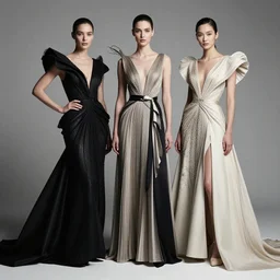 empowering female artwork of high - end haute couture bespoke fashion by ali sabet, lisa frank & sho murase