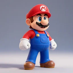 professional render of the witcher mario from new super mario bros!! studio lighting, very detailed, unreal engine, hight quality render!!!!, professional lighting, good composition, rule of thirds, winning award render, realistic, render the geralt of rivia mario, hot toys, full render shot