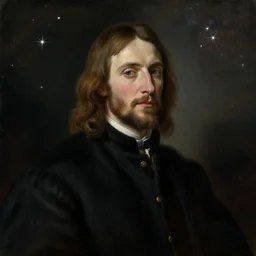 a portrait of john of the black bands, soft painting, constellations and nebulae in the background, rembrandt style, elegant, highly detailed, artstation, concept art, matte, sharp focus, art by tom bagshaw, casimir art, kelogsloops and greg rutkowski
