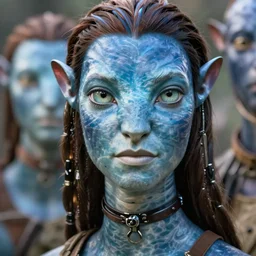 a stunning ultra detailed fantasy fine art portrait photo of a na'vi from avatar movie, by tom bagshaw and natalie shau, 5 0 mm lens, golden ratio composition, deep depth of field, perfect eyes and face, biomechanical robot, soft lighting, artstation, 8 k