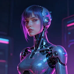 a portrait of a female cyborg by by alexandre cabanel, neon, scifi, digital painting, cyberpunk, bladerunner, artstation, concept art, smooth, octane render