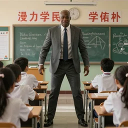a photograph of homelander destroying a school