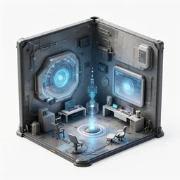 room construct in cyber space concept, artstation