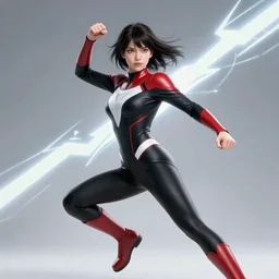vfx manga style full body action pose, woman super hero photo real, volumetric lightning, highly detailed, high quality, HD