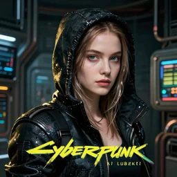 cyberpunk hacker portrait in high tech compound by Emmanuel Lubezki