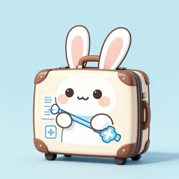 cute bunny shaped like a suitcase. Medical diagram