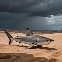 A shark in the desert.