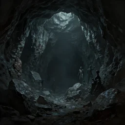 epic cave wallpaper concept art matte by anato finnstark by peder balke by chip zdarsky, rocks and stone dark mystic. artstation brushed illustrated print epic - agony desperate expression kvlt nordic noir cave dark 1 6 : 9 format videogame title