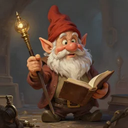 old gnome librarian, by justin gerard and greg rutkowski, digital art, realistic painting, fantasy, dnd, character design, trending on artstation