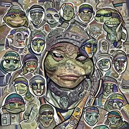 a study of cell shaded portrait very close up face of ninja turtle as Borderlands 3 concept art, llustration, post grunge, concept art by josan gonzales and wlop, by james jean, Victo ngai, David Rubín, Mike Mignola, Laurie Greasley, highly detailed, sharp focus, alien, Trending on Artstation, HQ, deviantart, art by artgem