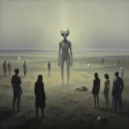 Alien landscape, Les Edwards, Zdzislaw Beksinski, Carl Gustav Carus, John Harris, Michal Karcz, Zhang Kechun, Mikko Lagerstedt, Scott Listfield, Steven Outram, Jessica Rossier
