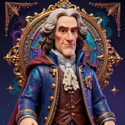Francis Bacon as a Pixar figurine, vibrant, hyperrealistic, Maximalism, mystical, ornate, Intricate