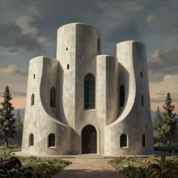 synchronicity architecture illustration detailed surrealism rene magritte