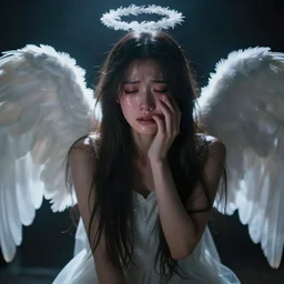 i cry when angels deserve to die,, cinematic, volumetric lighting,