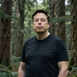 elon musk in the forest, hyperrealistic, wide depth of field, physically based rendering, pbr render, very detailed, volumetric lighting, octane render, 4k, cinematic, 8k resolution, cinematic lighting, flickr, artstation, atmospheric