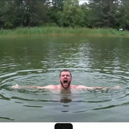 trail cam of a man drowned in lake yelling, low quality picture, security cam