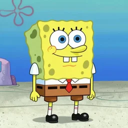 gangsta spongebob wearing jeans with his hands in his pockets