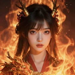 character concept art of an anime goddess of fire dragons | | dramatic backlight, cute - fine - face, pretty face, realistic shaded perfect face, fine details by artgerm, wlop, rossdraws, james jean, andrei riabovitchev, bangkuart, and sakimichan, seoul, south korea, trending on artstation