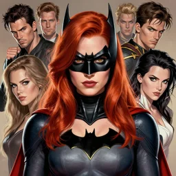 a portrait of Lili Reinhart Batgirl comics, red hair, art by lois van baarle and loish and ross tran and rossdraws and sam yang and samdoesarts and artgerm, digital art, highly detailed, intricate, sharp focus, Trending on Artstation HQ, deviantart, unreal engine 5, 4K UHD image