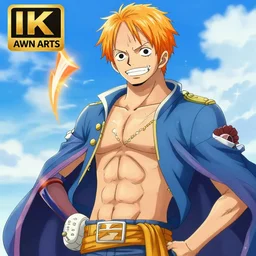 nami from one piece. screenshot. art by awn arts. colorful. 4 k.