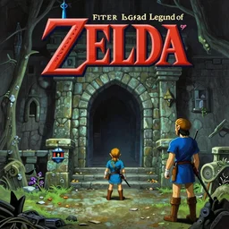 the forboding entrance to the first dungeon from the legend of zelda ( 1 9 8 6 ), by ellen koment, by nathalie ouaknine, by hiroo isono