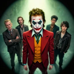David Bowie as the joker, Darek Zabrocki, Karlkka, Jayison Devadas, Phuoc Quan, trending on Artstation, 8K, ultra wide angle, pincushion lens effect.