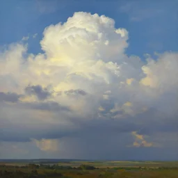 a beautiful landscape, majestic clouds, oil painting, photo - realistic, by greg rutkowski