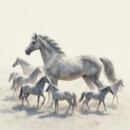 the see horse valley, a fractal made of many horses, light and shadows