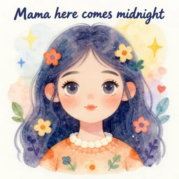bright dramatic lighting fun colorful watercolor painting titled'mama here comes midnight ', magical realism folk art very cute, portrait of anthropomorphic creature in a rural area, highly detailed, painted by pixar and studio ghibli, shocking detail trending on artstation 8 k