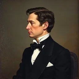 official side portrait of united states president mila kunis, in a black suit, 1 7 8 8, a character portrait by cassius marcellus coolidge, reddit contest winner, american romanticism, oil on canvas, detailed painting, creative commons attribution